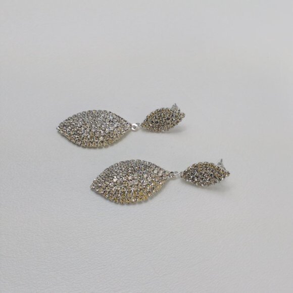 Jessica McClintock Teardrop Crystal Earrings - Picture 2 of 4
